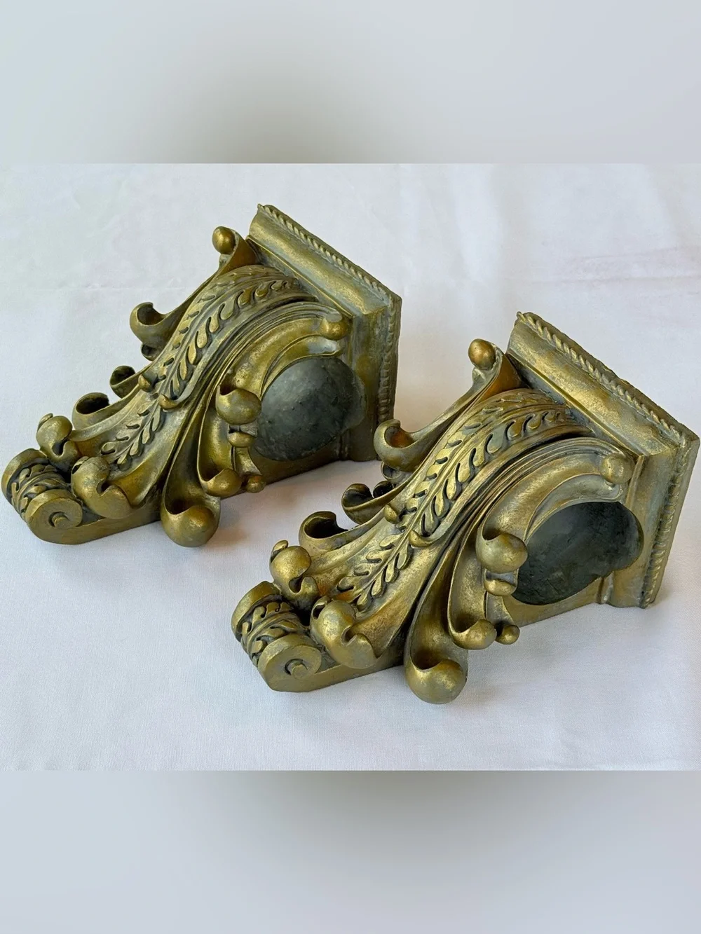 Ornate Gold Decorative Wall Corbel Pair - Home Accent
